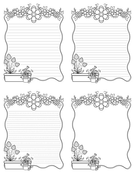 Free Printable Floral Writing Templates