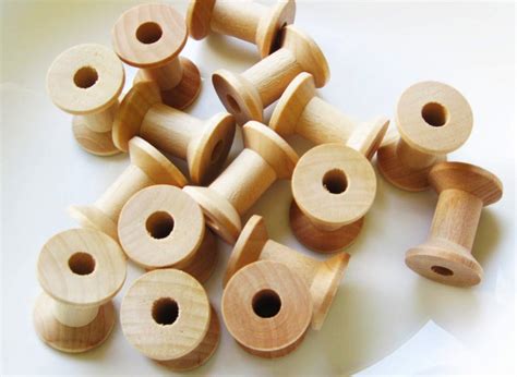 Mycraftsupplies Unfinished Wood Spools 1 18 X 78 Inch Set Of 25