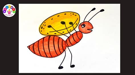 Hardworking Ant Drawing And Coloring How To Draw Easy And Simple Ant