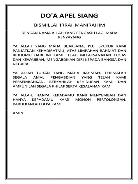 Doa Apel Siang Pdf