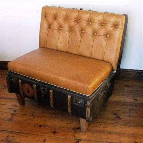 Upcycled Suitcase Into A Seat Suitcase Furniture Suitcase Chair Old