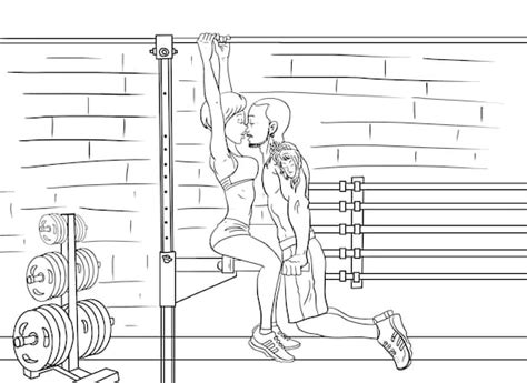 Love And Fitness Adult Coloring Page Erotic Drawingsexy