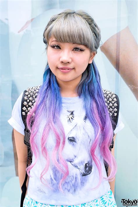 Merisi hair 5 clips synthetic hair long straight clip in hair extensions false hair black hair pieces for women. ☯miaw☯: Aspiring Japanese Singer w/ Dip Dye Hair & Clear ...