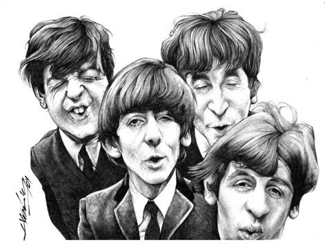 Etching Beatles Cartoon Beatles Art Beatles Artwork