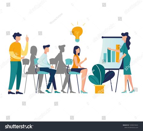 Vector Illustration Meetings Business Training Design Composition