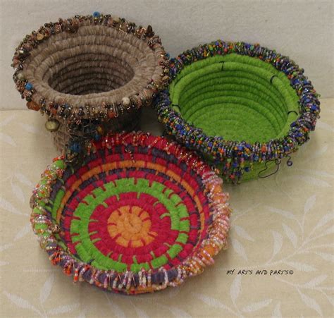 Yarn Coiled Beaded Basket Kit Includes Digital Downloaded Etsy Yarn