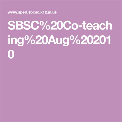 SBSC%20Co-teaching%20Aug%202010 | Co teaching, Teaching ...