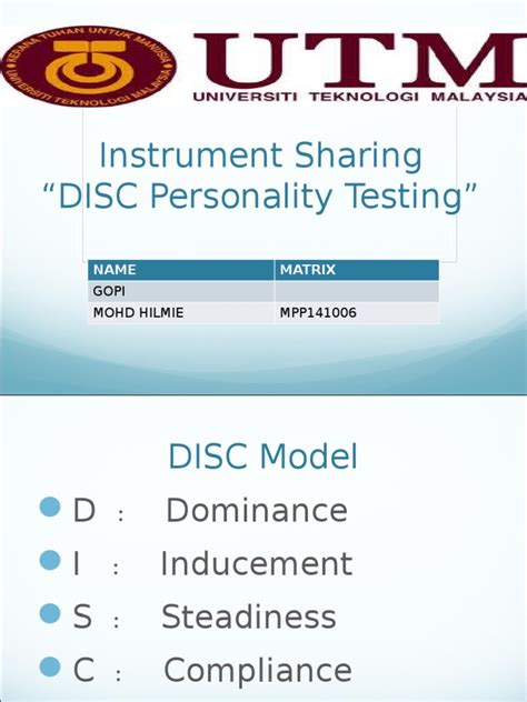 In this way, it's somewhat similar to other. Disc Personality Test