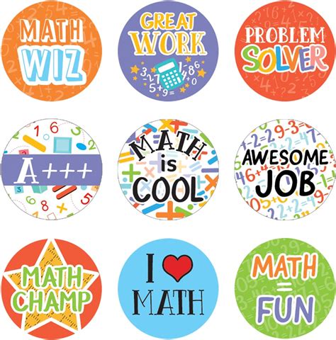 Printable Math Stickers