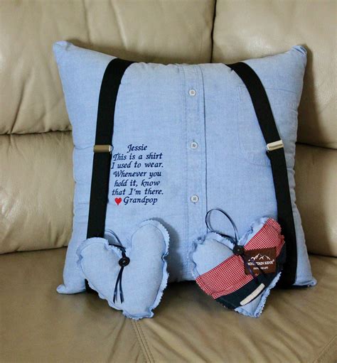 Suspender Memory Memorial Keepsake Pillow Made From Loved Ones Etsy