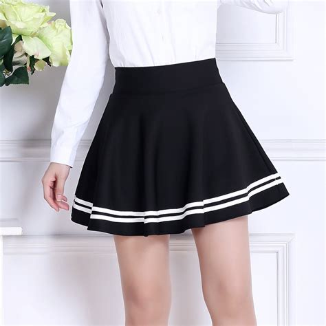 2019 Sweet Pleated Skirt Women Preppy Style Mini High Waist Skirt Girls