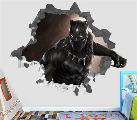 Black Panther Wall Decal Sticker Movie Kids Vinyl Wall Decor Etsy