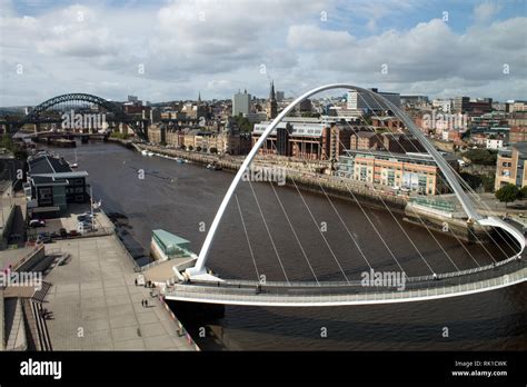 The Gateshead Millennium Bridge A Pedestrian And Cyclist Tilt Bridge