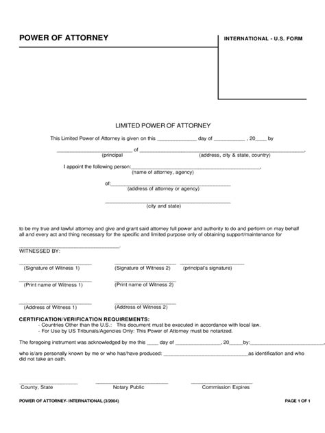Limited Power Of Attorney Form Free Templates In Pdf Word Excel Download