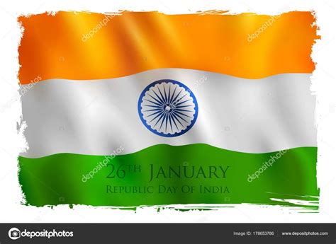 Tricolor Banner With Indian Flag For 26th January Happy Republic Day Of