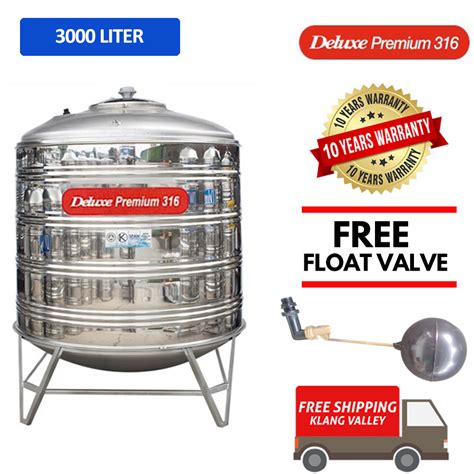 3000 Liter Deluxe Premium 316 Stainless Steel Water Tank With Stand