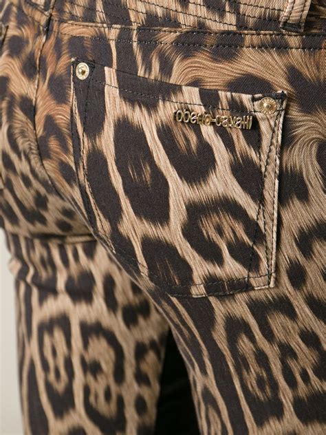 Lyst Roberto Cavalli Leopard Print Skinny Jeans In Natural