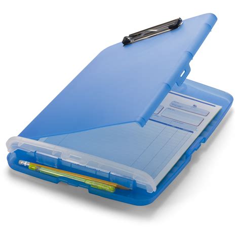 Officemate Slim Clipboard Storage Box Translucent Blue 83304 Buy