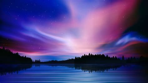 Northern Lights Purple Sky Aurora Boreal Northern Lights