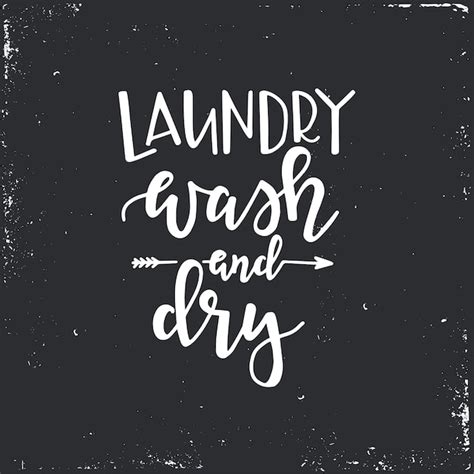Premium Vector Laundry Wash And Dry Hand Drawn Typography Poster
