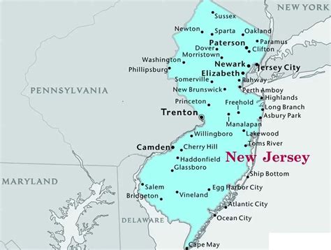 Map Of New Jersey State Map Of Usa United States Maps