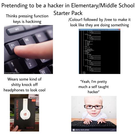 Pretending To Be A Hacker In Elementarymiddle School Starter Pack R