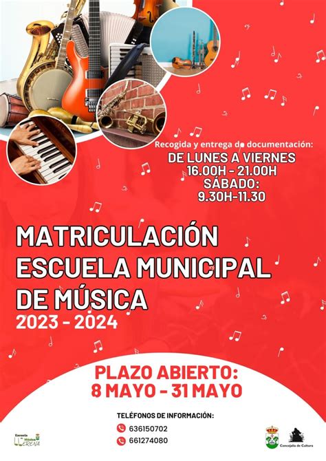 Periodo de matriculación en la Escuela Municipal de Música de Llerena