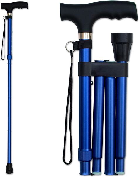 Blue Rms Folding Cane Foldable Adjustable Lightweight Aluminium