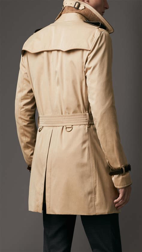 Lyst Burberry Midlength Cotton Gabardine Contrast Detail Trench Coat