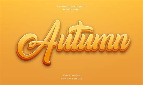 Premium Vector Autumn Editable 3d Text Effect Premium Vector