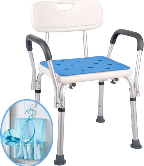 Medokare Shower Chair With Rails Shower Seat With Arms For Seniors