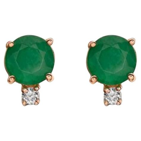 Birthstone Earrings Featuring Costa Smeralda Emeralds Nude Diamonds For