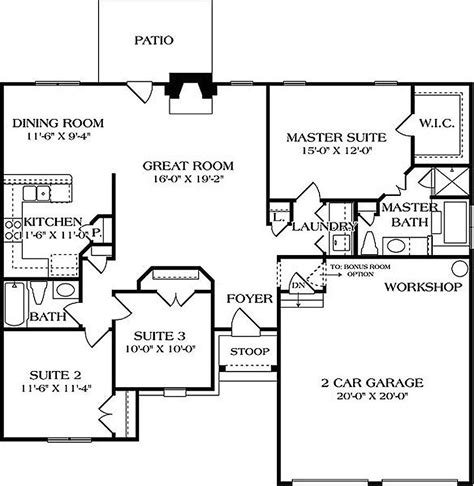 European Style House Plan 3 Beds 2 Baths 1400 Sqft Plan 453 28