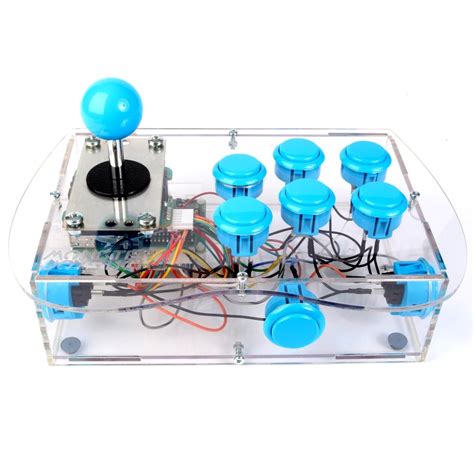 Clear Deluxe Arcade Controller Kit For Raspberry Pi Ice Blue