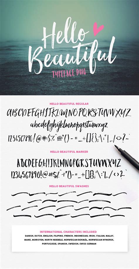 Hello Beautiful Font Duo Swashes ~ Fonts On Creative Market Font