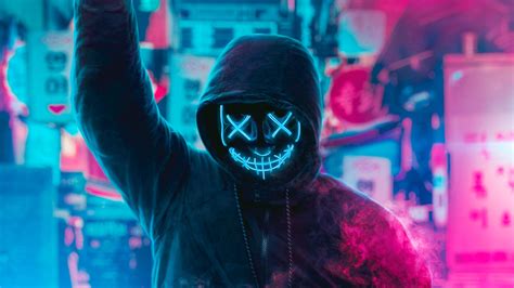 2160x3840 Mask Guy Neon Eye Sony Xperia Xxzz5 Premium Hd 4k