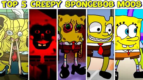 Top 5 Creepy Spongebob Mods 2 In Fnf Youtube