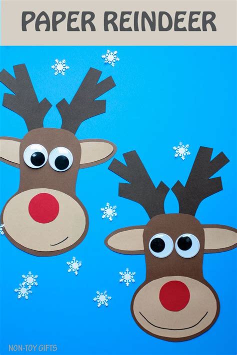 Paper Reindeer Craft For Kids Printable Template Preschool