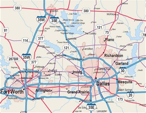Map Of Dfw Metroplex Map Dfw Metroplex Texas Usa Printable Map