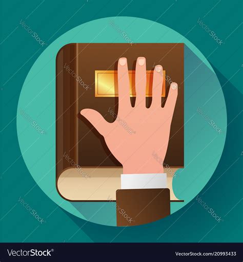 Hand On Constitution As Oath Concept Icon Vector Image