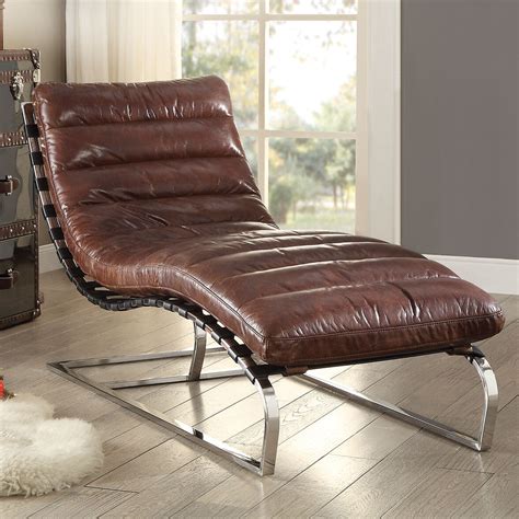 Light Brown Leather Chaise Lounge Draw Cheerio