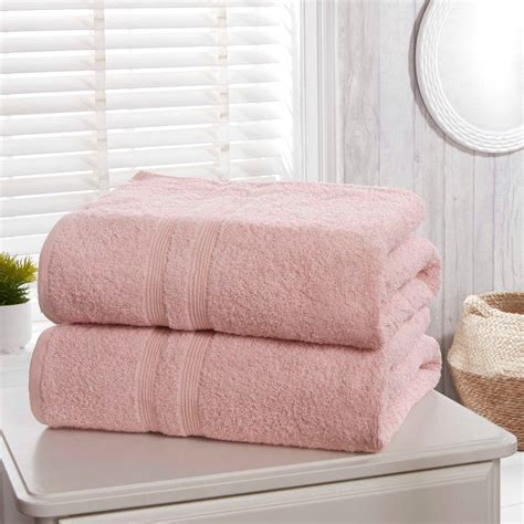Camden Blush Pink 2 Piece Bath Sheet Towel Set Ideal Textiles