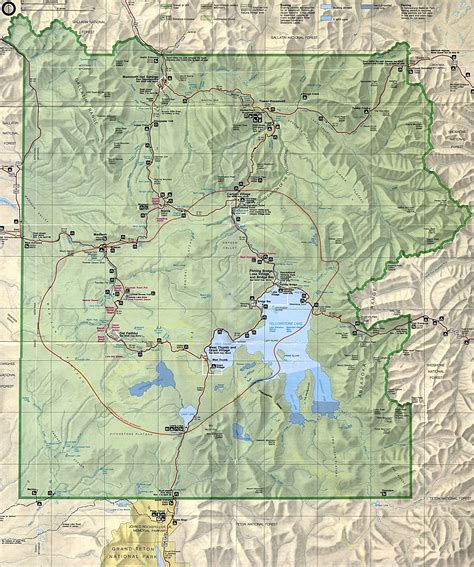 Yellowstone National Park Hiking Trails Map London Top Attractions Map