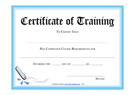 Editable Training Certificate Template