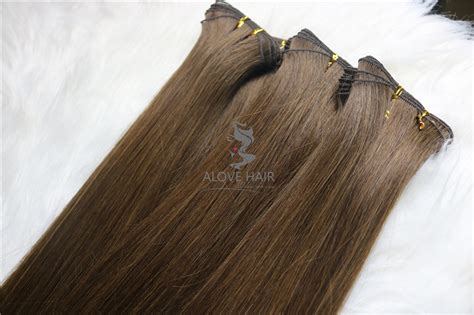 Hand Sewn Weft Hair Extensions Cuticle Hair Weave Alove Hair