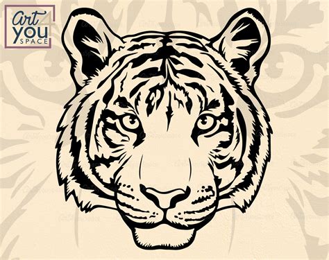 Tiger Head Svg Cricut Wild Animal Face Zoo Clipart Mascot Etsy