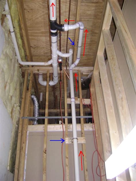 Basement Bathroom Sewer Plumbing Connection To The Main Sewer Line