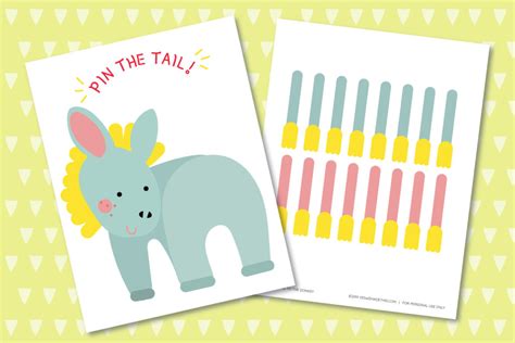 Pin The Tail On The Donkey Printable Game Yes We Made This