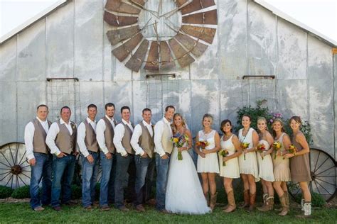Casual Country Inspired Wedding Party