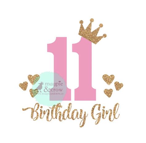 11th Birthday Svg Eleventh Birthday Svg 11th Birthday Girl Etsy